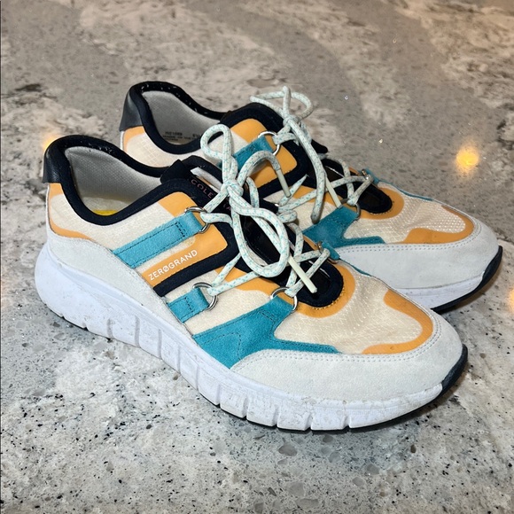 Cole Haan ZERØGRAND Flex Teal and Orange Sneakers Size 6.5